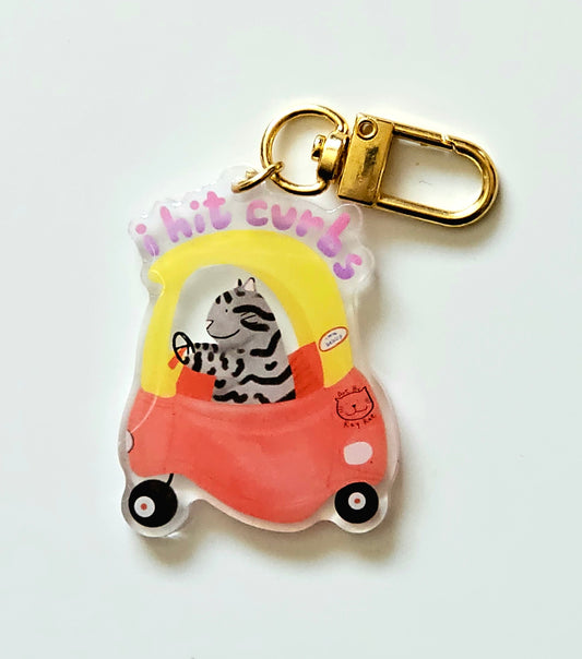 I Hit Curbs Keychain