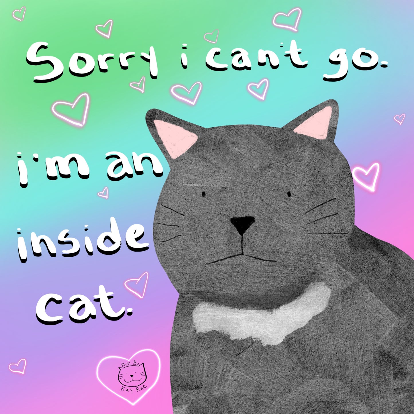 Inside Cat Print