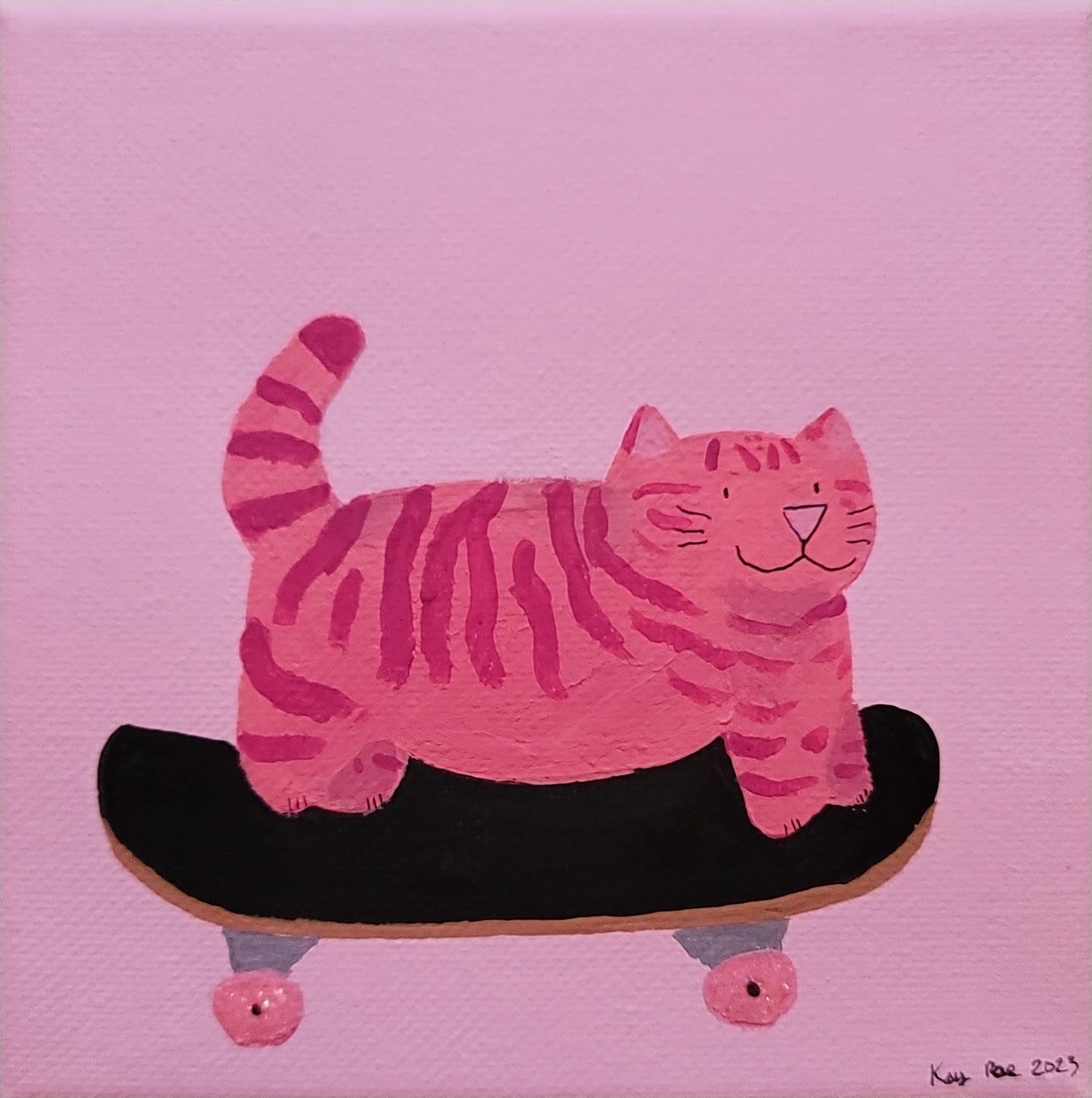 Valentine Sk8er Acrylic Painting
