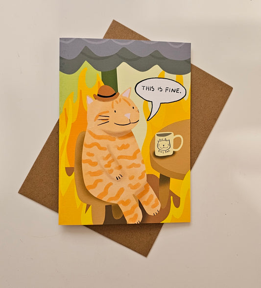 This Is Fine Greeting Card