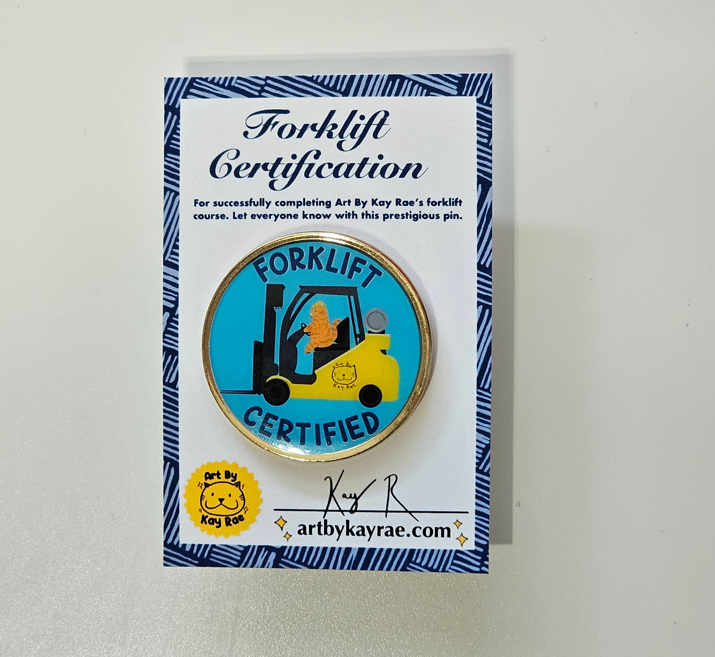 Forklift Certified Enamel Pin