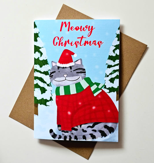 Meowy Christmas Greeting Card