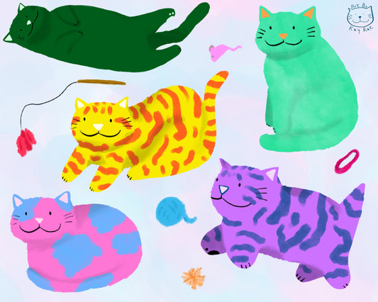 Colorful Cats Sticker