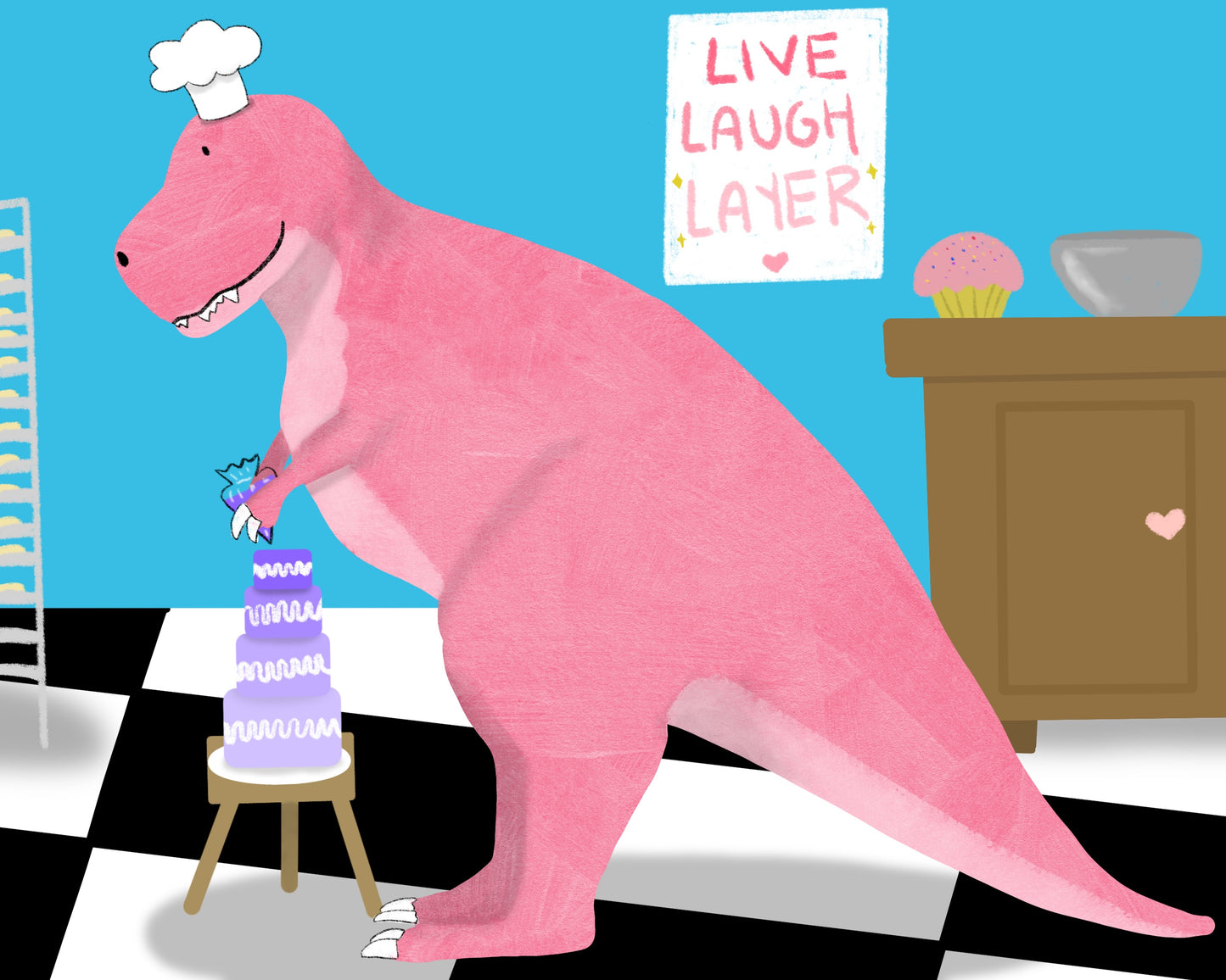 Dinosaur Baker Print