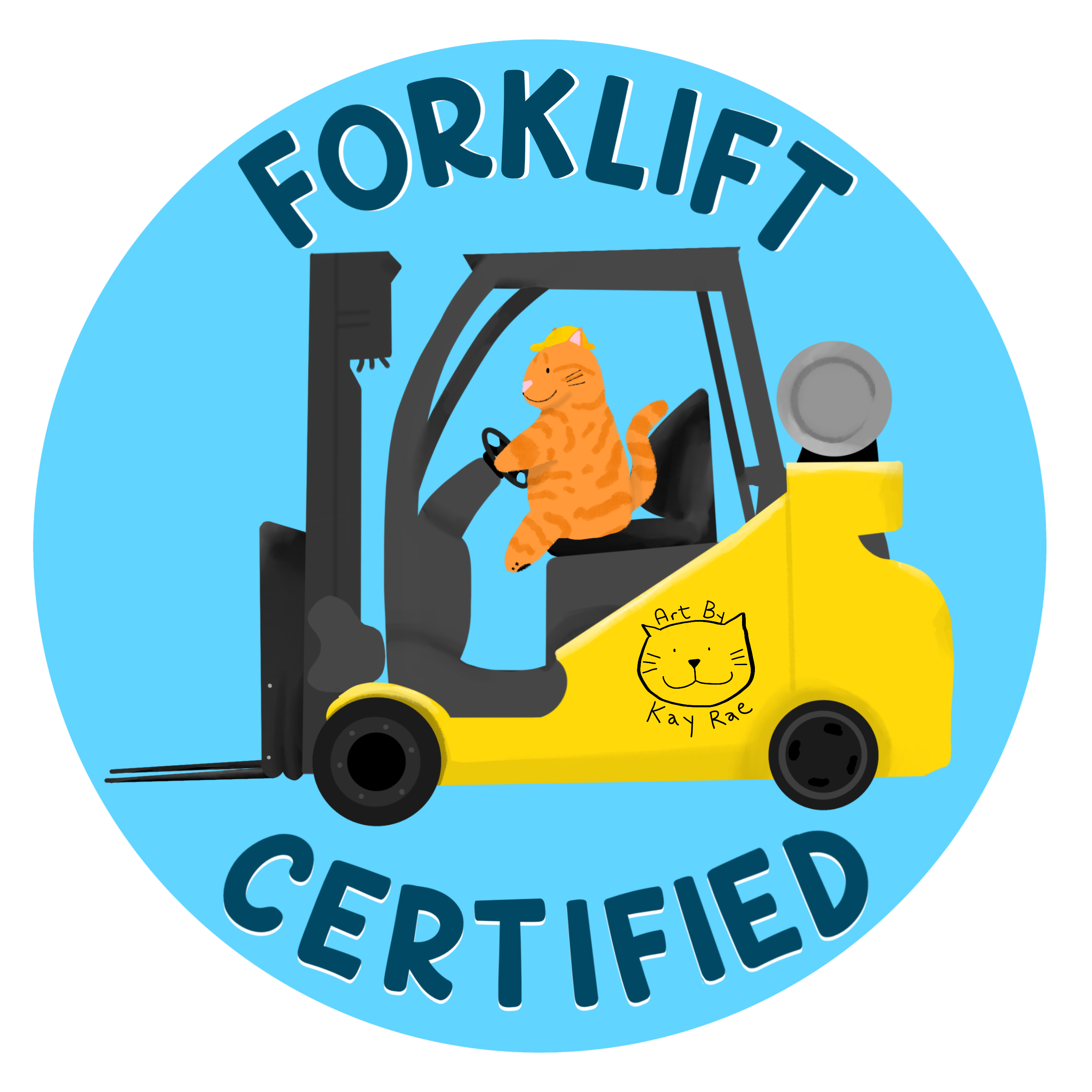 Forklift Certified Mini Sticker – Art By Kay Rae