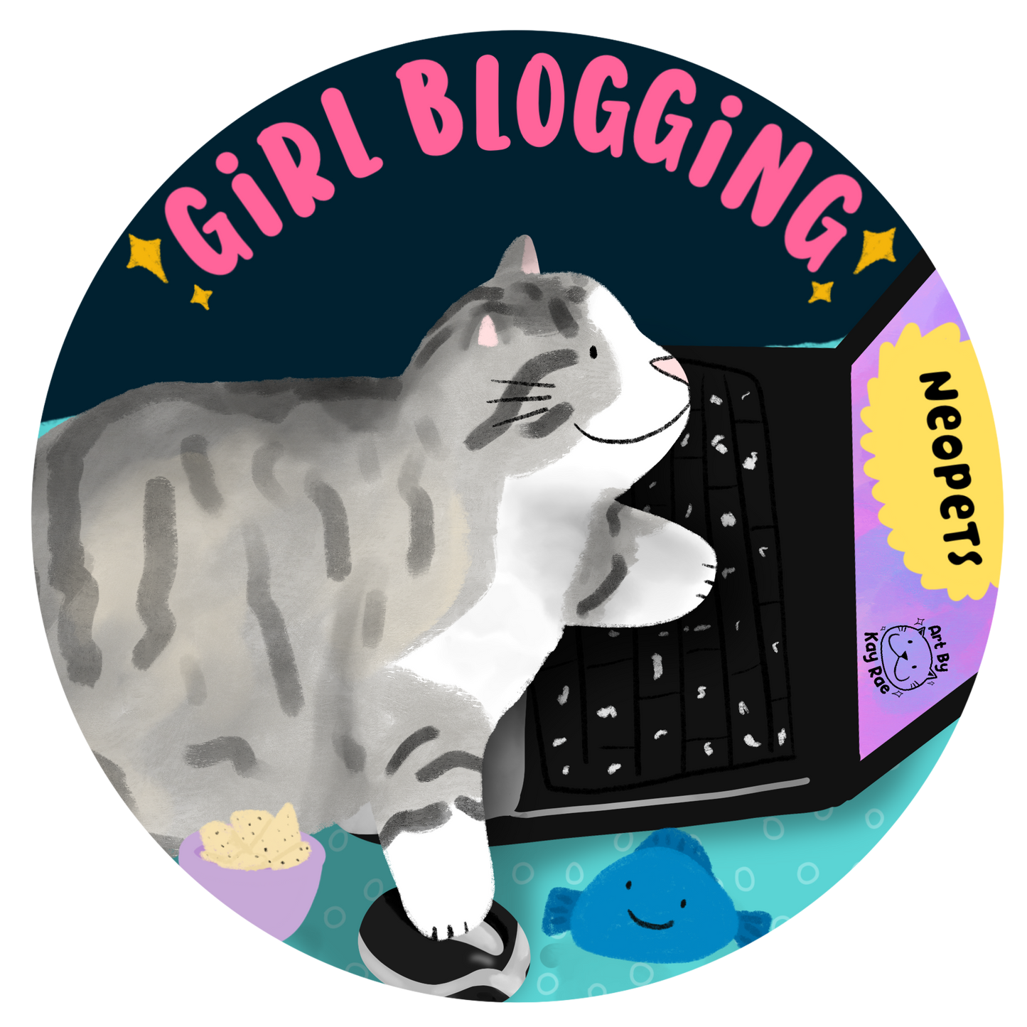 Girl Blogging Sticker