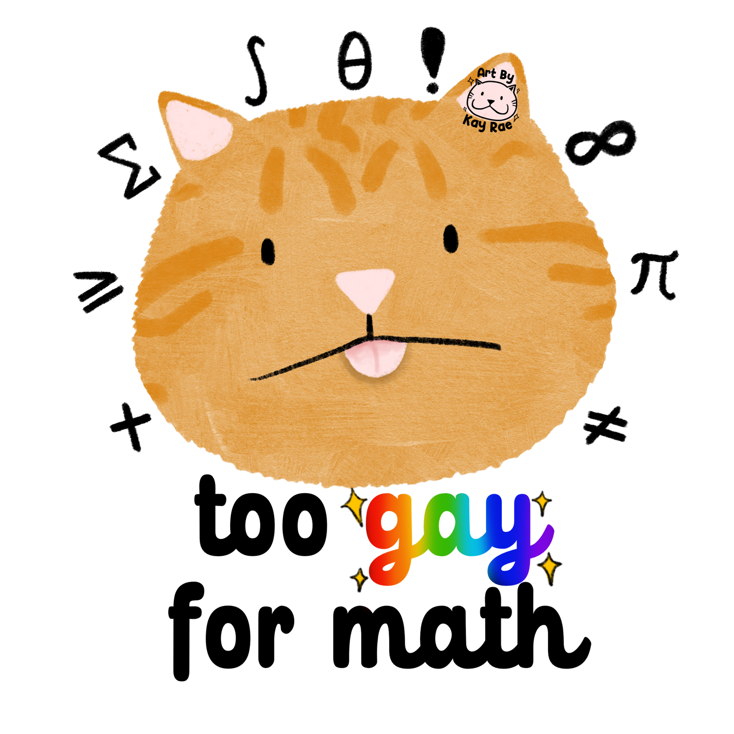 Too Gay For Math Sticker