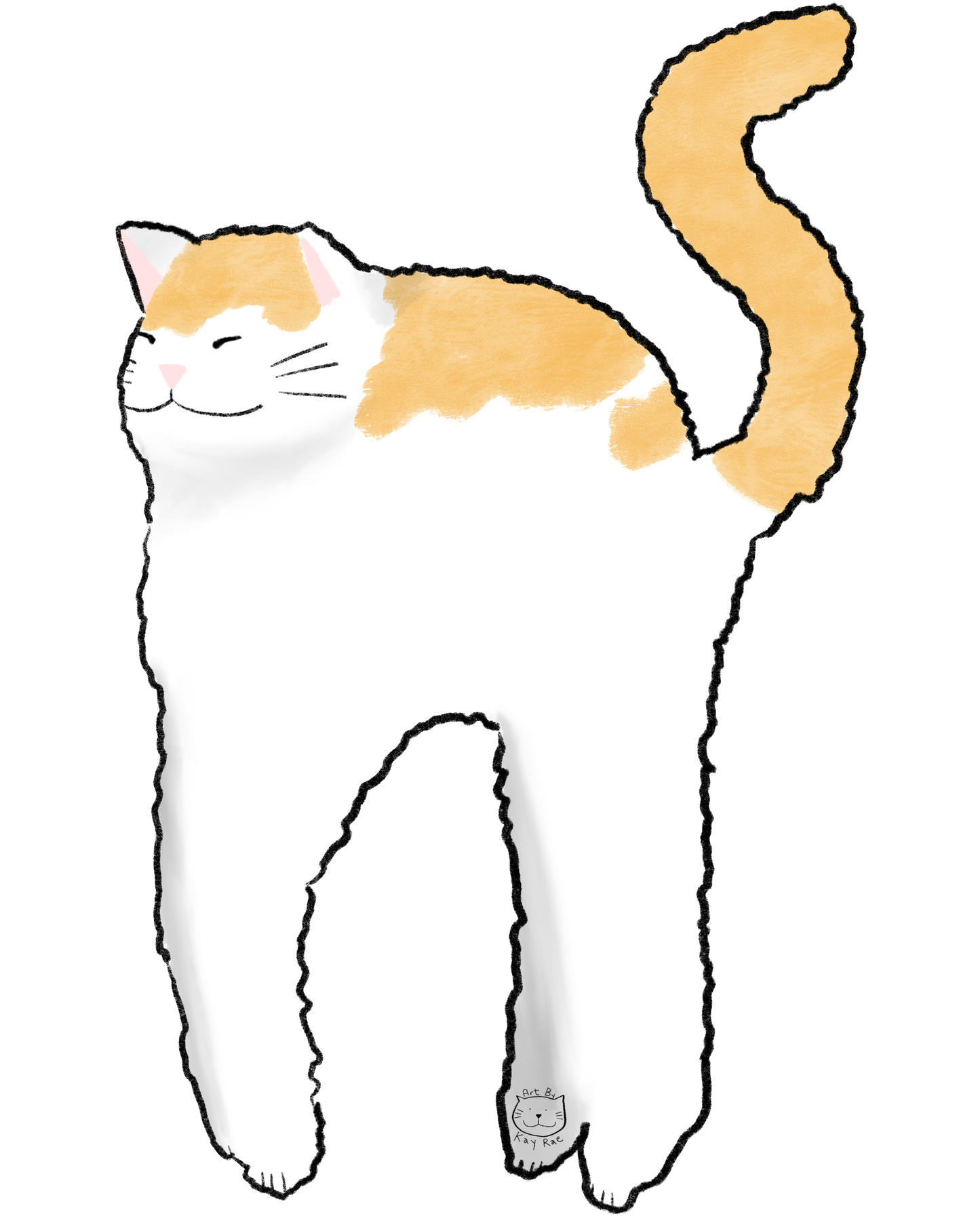 White Cat Painting Sticker
