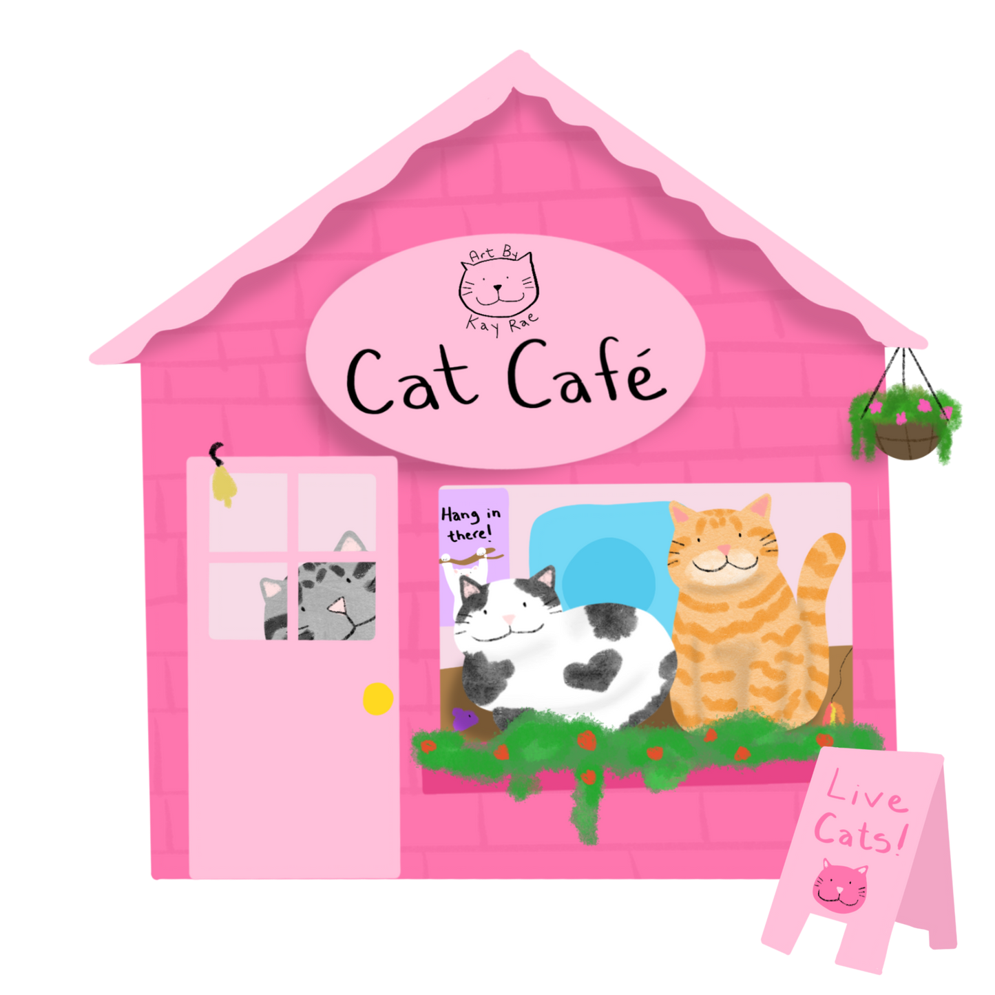 Cat Café Sticker