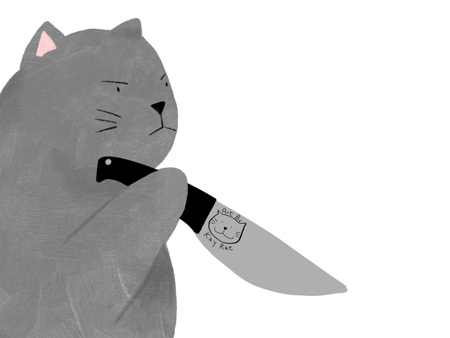 Knife Cat Sticker