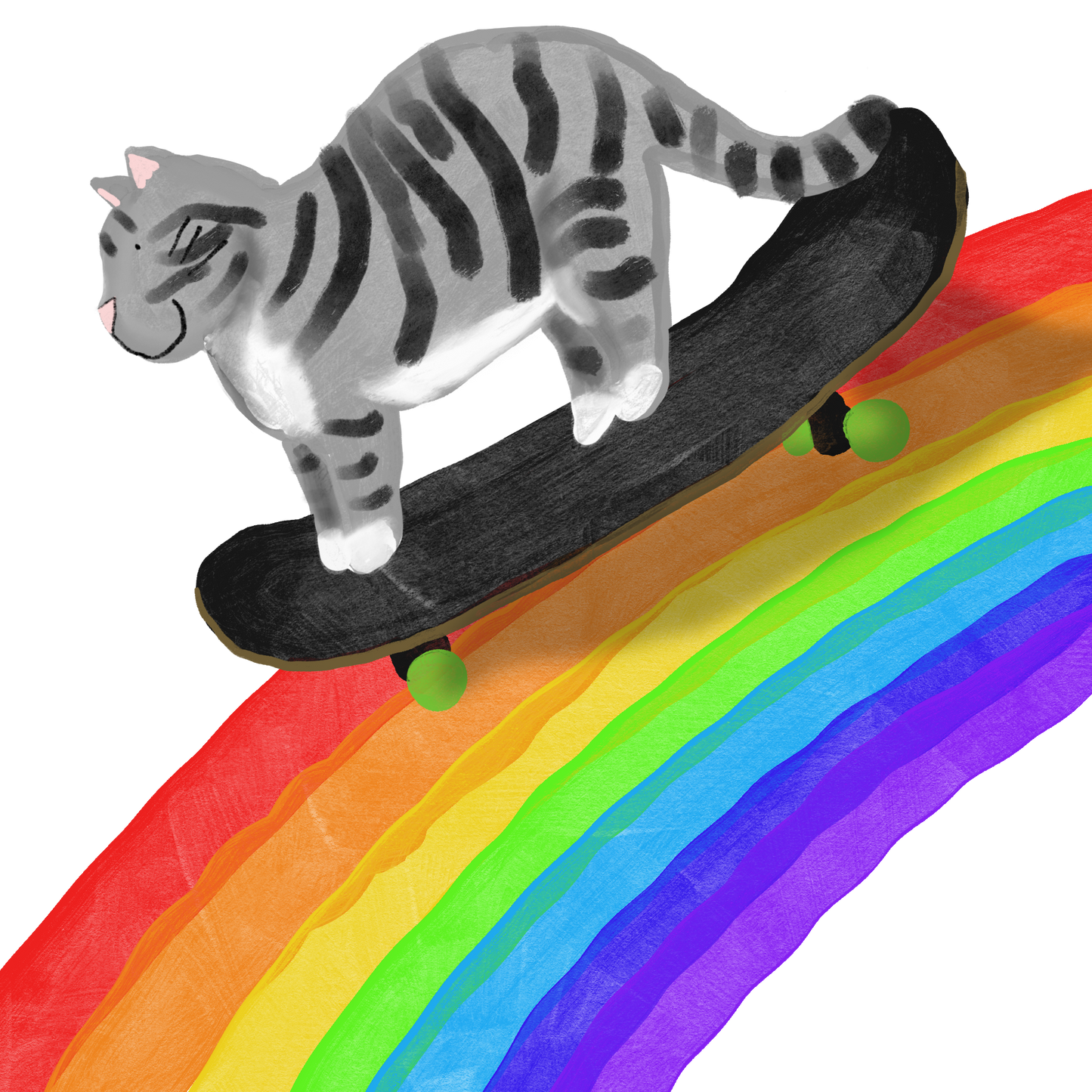 Rainbow Shredder Cat Sticker