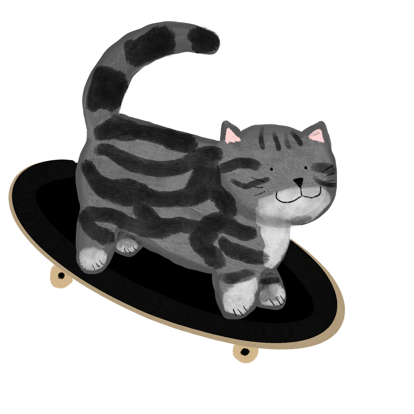 Skateboarding Cat Sticker